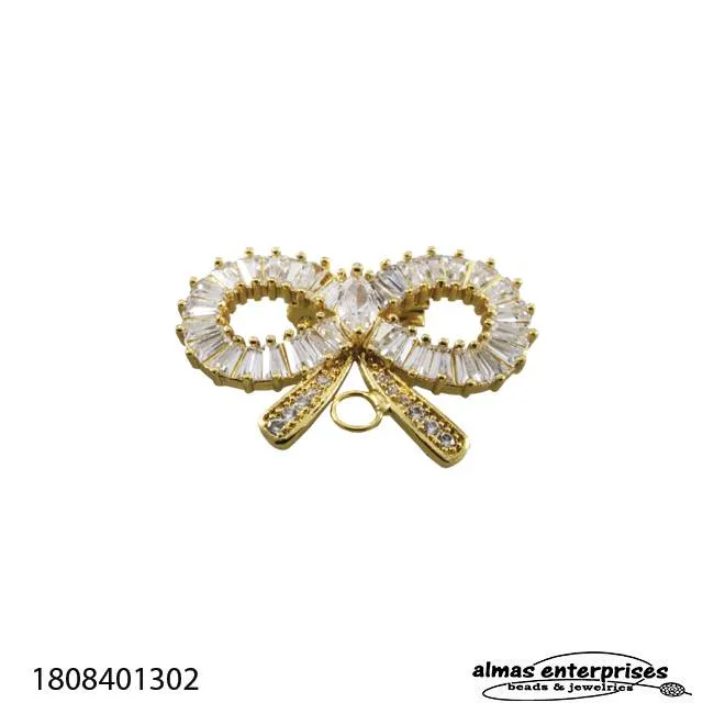 [1808401302] No.13 Brooch With CZ (Gold)