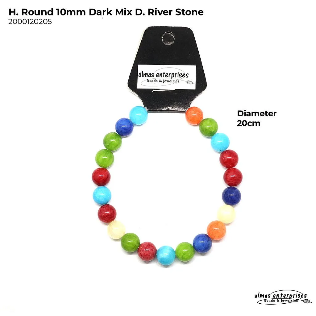 H. Faceted Round Dark Mix D. RiverStone