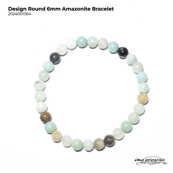 [2024001064] Design Round Amazonite Bracelet (6mm)