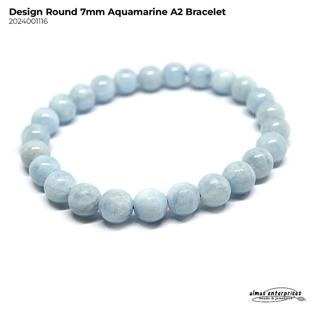 [2024001116] Design Round Aquamarine A2 Bracelet