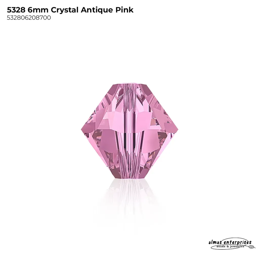 5328 6mm CRY.ANTIQUE PINK