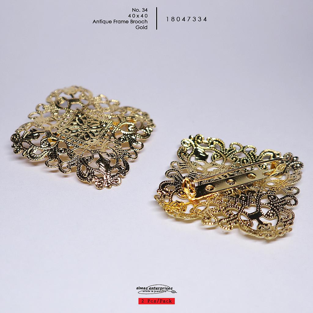 No.34 40x40 Antiq.Frame Brooch/2