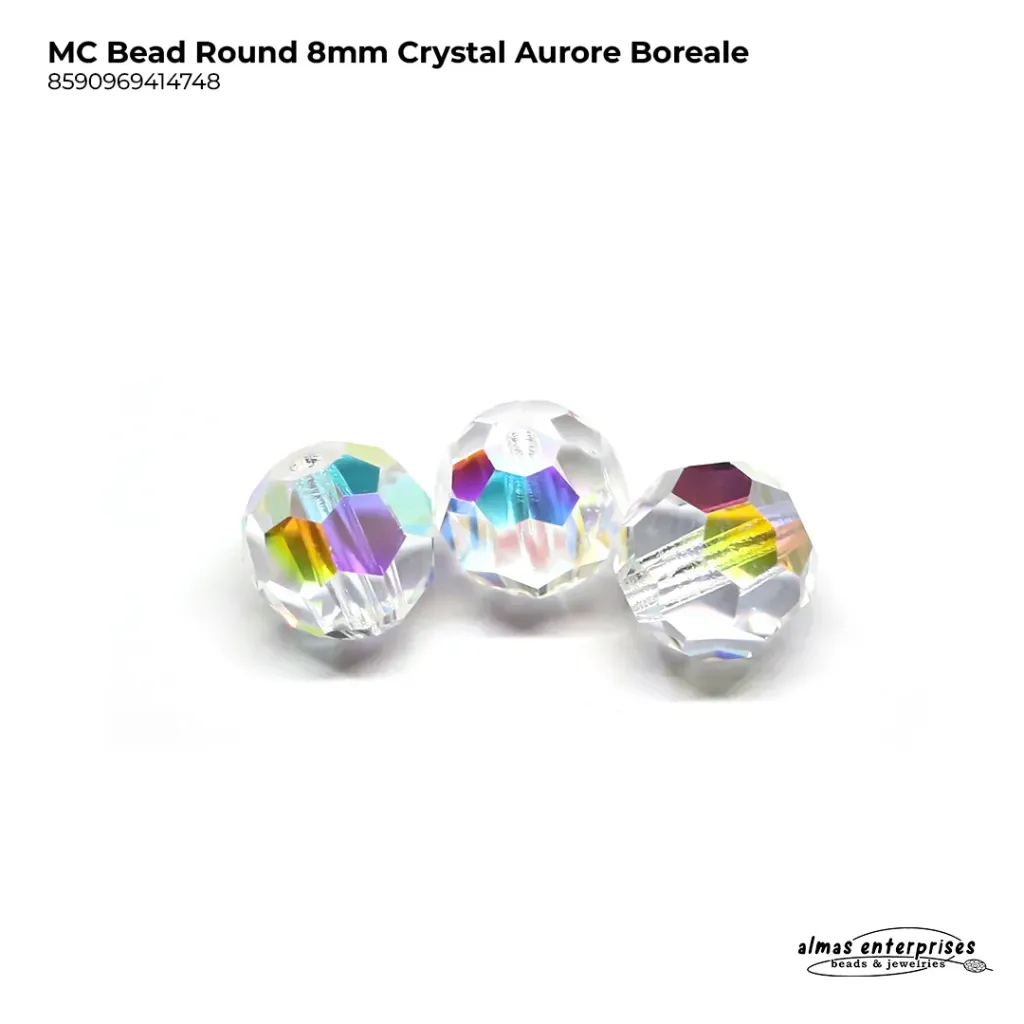 [8590969414748] MC Bead Round 8mm Crystal AB