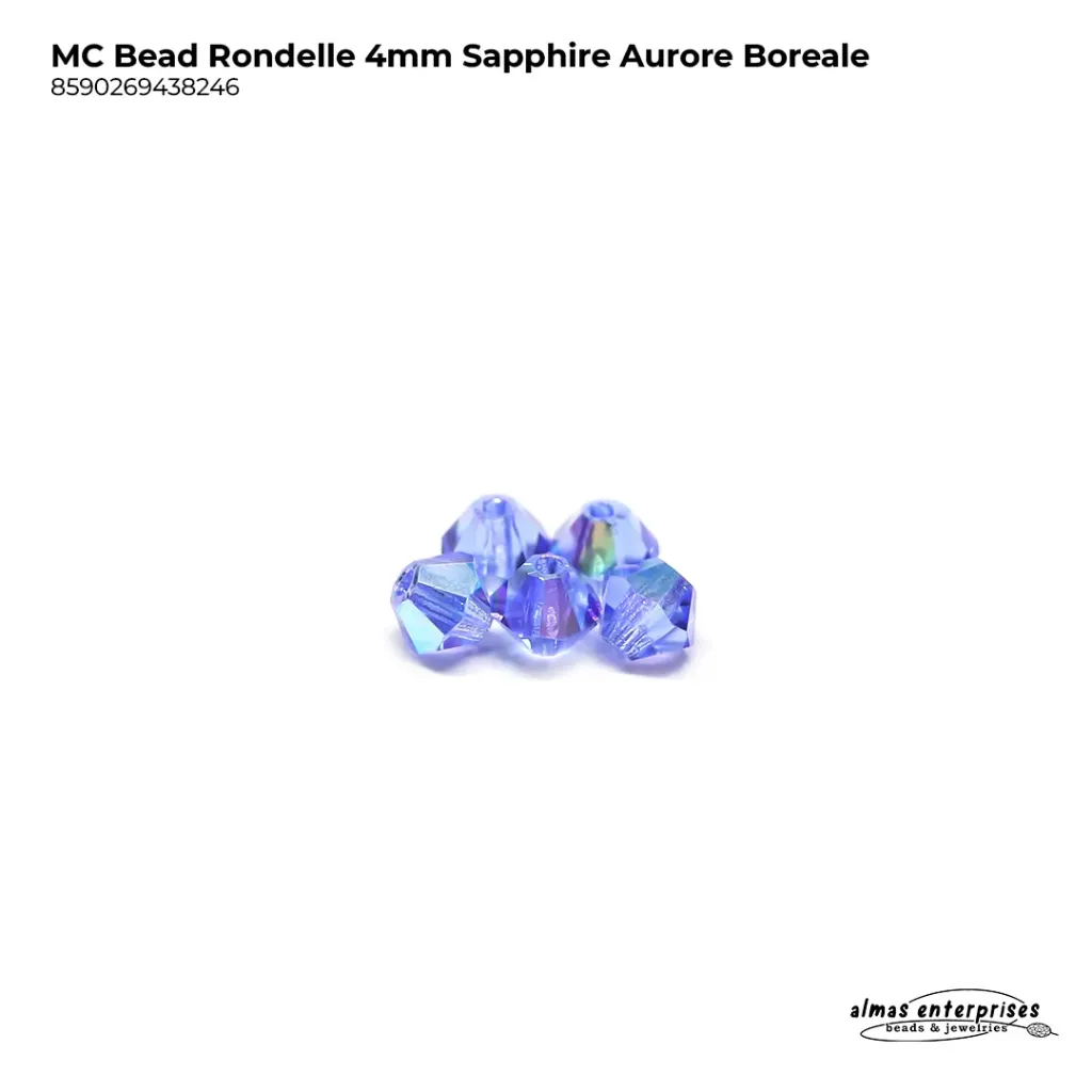 MC Bead Rondelle 4mm Sapphire AB