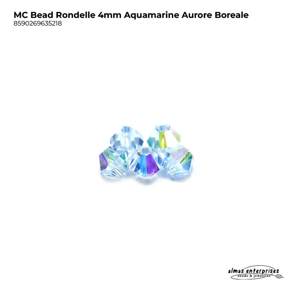 MC Bead Rondelle 4mm Aquamarine AB