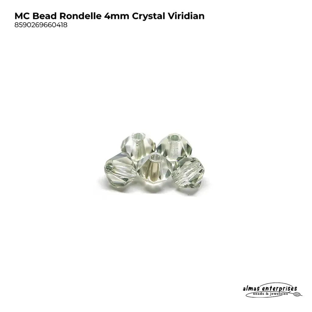 MC Bead Rondelle 4mm Crystal Viridian