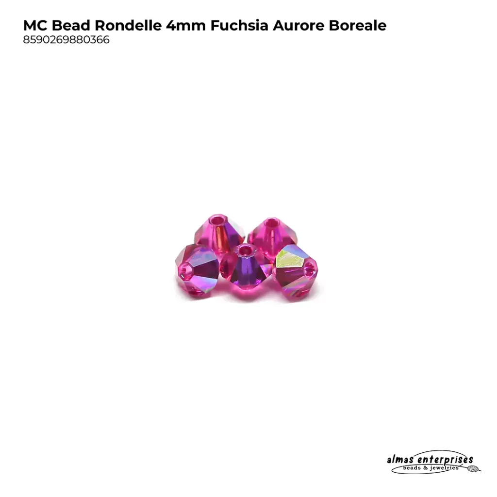MC Bead Rondelle 4mm Fuchsia AB
