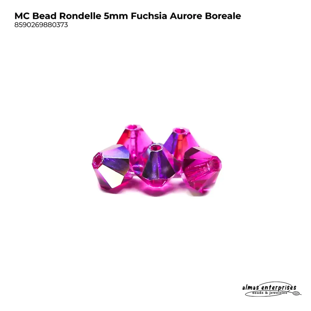 MC Bead Rondelle 5mm fuchsia AB