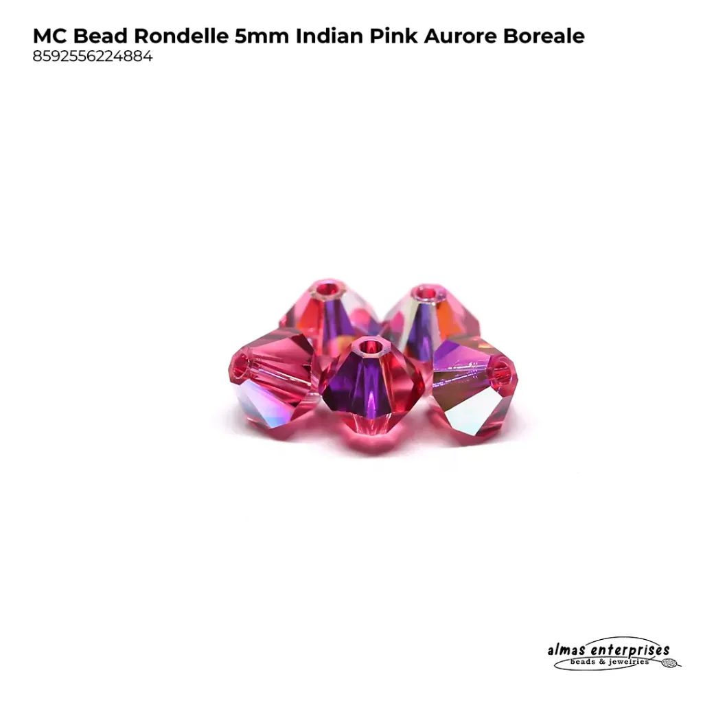 MC Bead Rondelle 5mm ind.pink AB