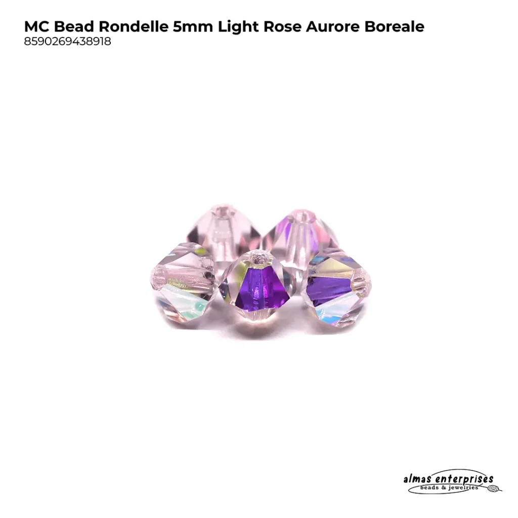 MC Bead Rondelle 5mm lt.rose AB