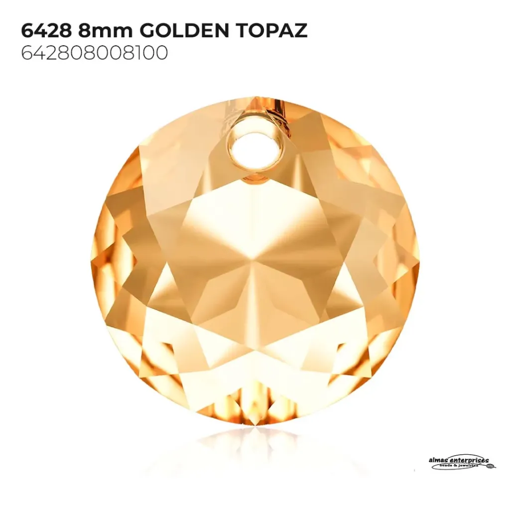 [642808008100] 6428 8mm GOLDEN TOPAZ