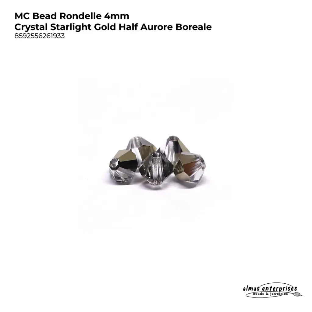 MC Bead Rondelle 4mm Crystal StarLight Gold H