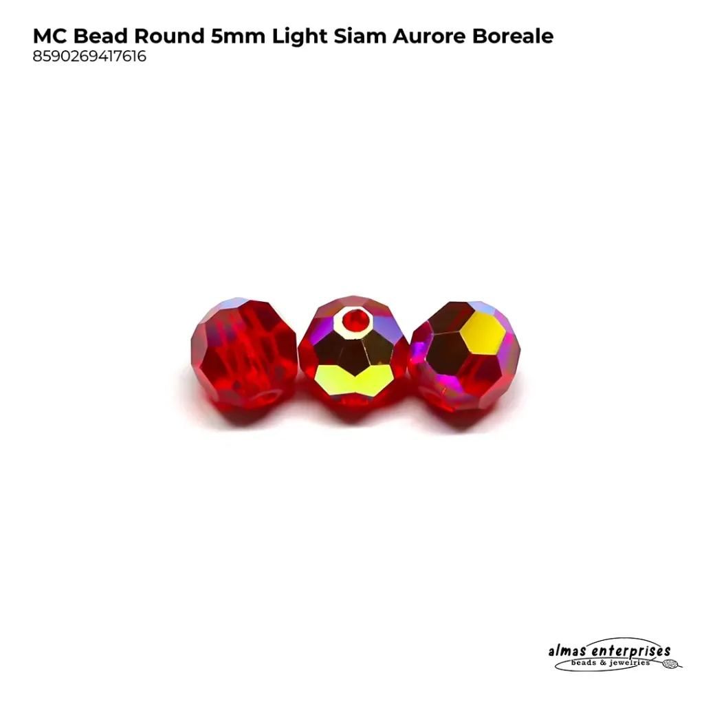 [8590269417616] MC Bead Round 5mm Lt. Siam AB