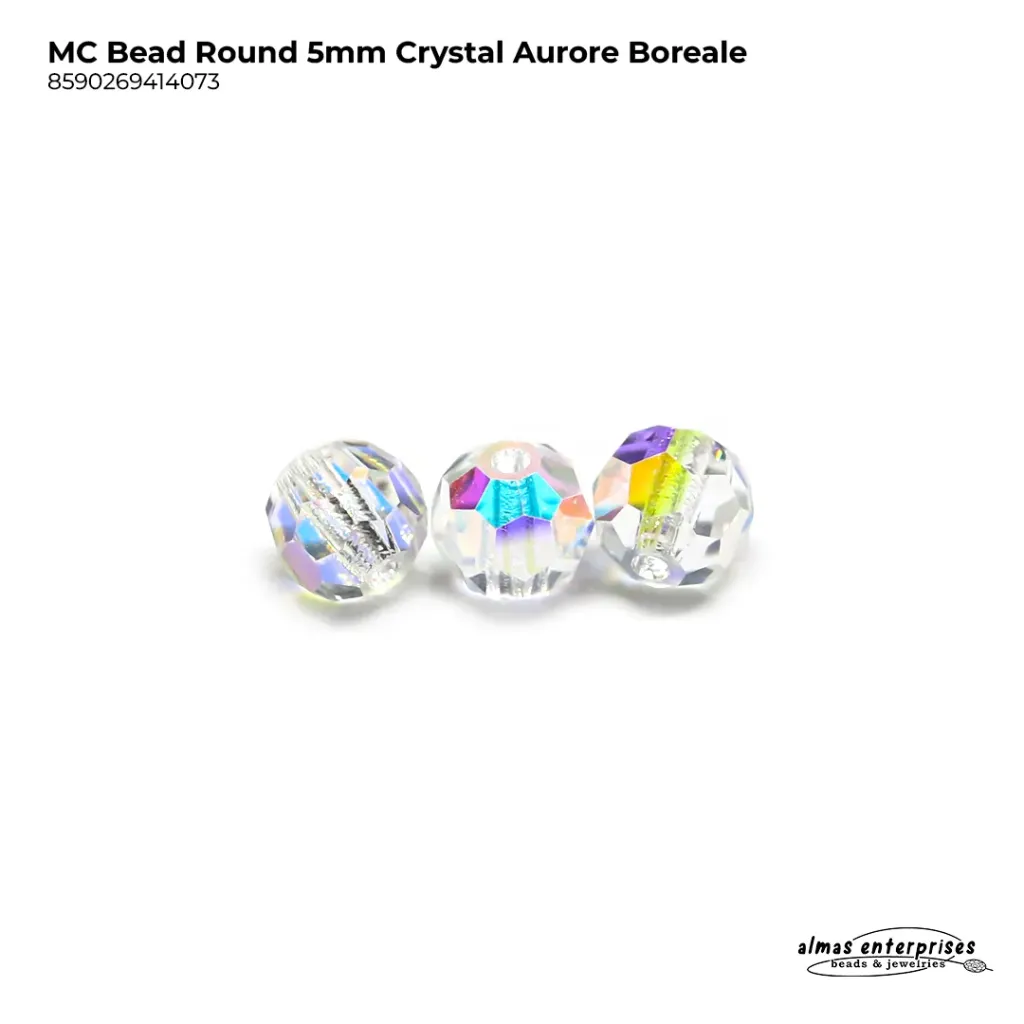 [8590269414073] MC Bead Round 5mm Crystal AB