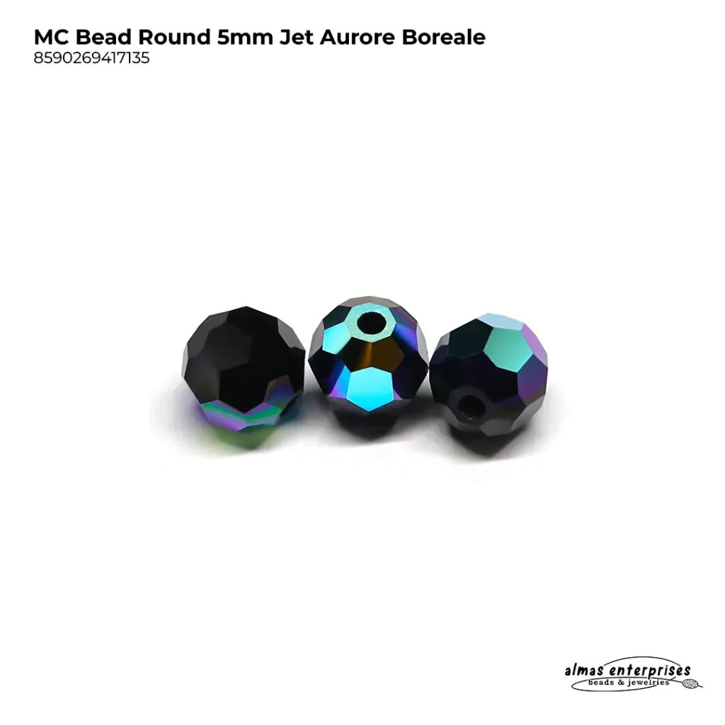 [8590269417135] MC Bead Round 5mm Jet AB