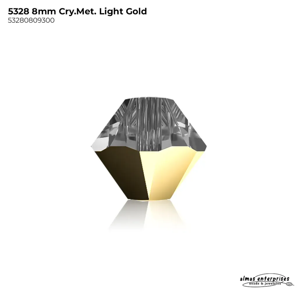 5328 8mm CRY.MET. LIGHT GOLD