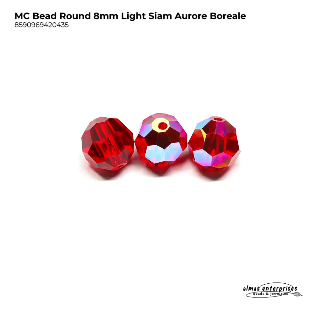 [8590969420435] MC Bead Round 8mm Lt.Siam AB