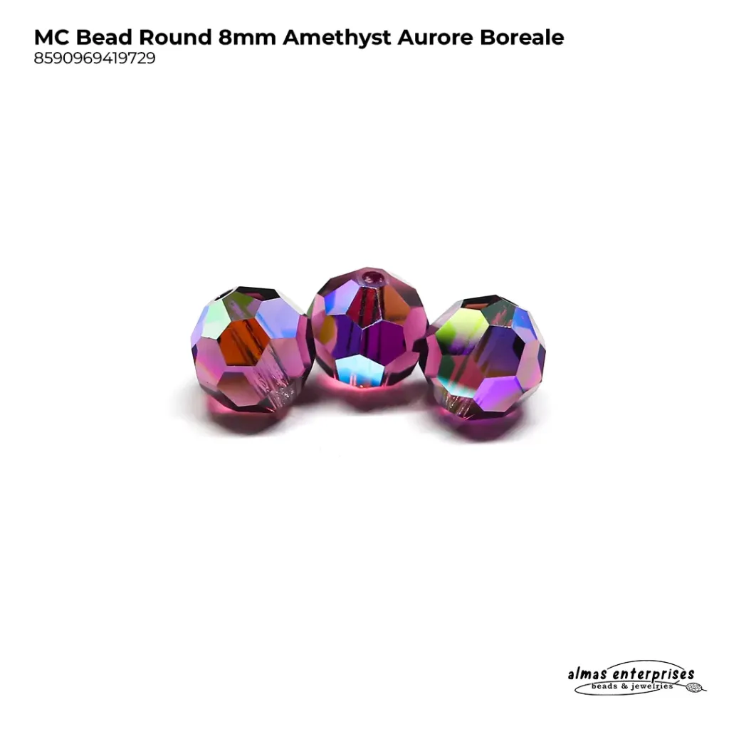[8590969419729] MC Bead Round 8mm Amethyst AB