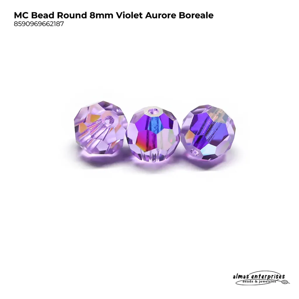 [8590969662187] MC Bead Round 8mm Violet AB