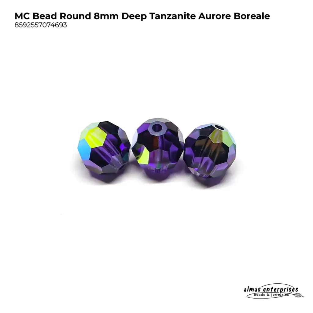 [8592557074693] MC Bead Round 8mm Deep Tan AB