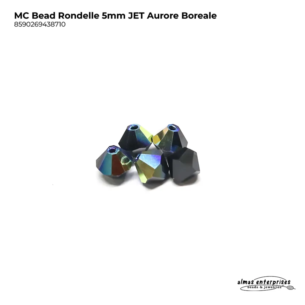 MC Bead Rondelle 5mm JET AB