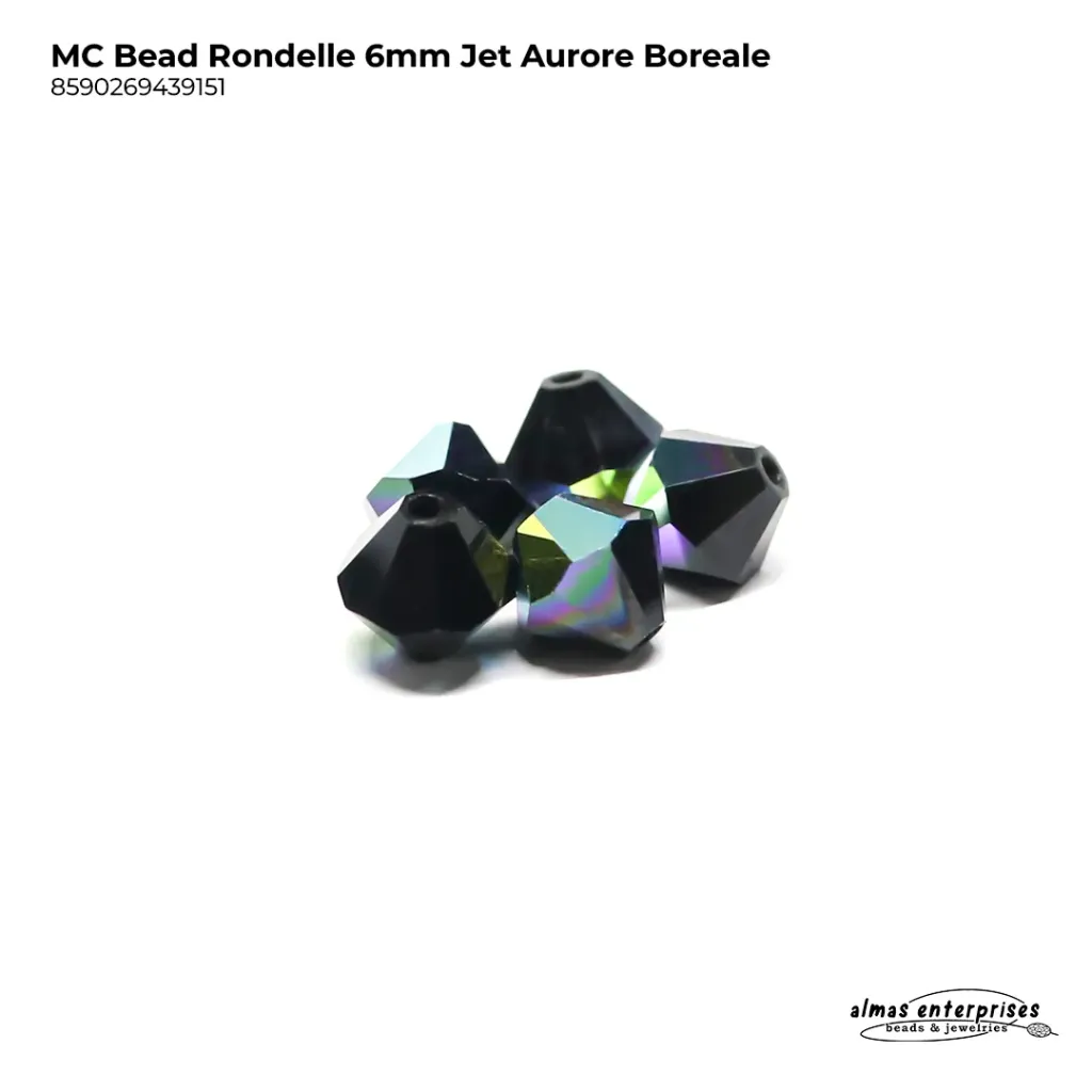 MC Bead Rondelle 6mm Jet AB