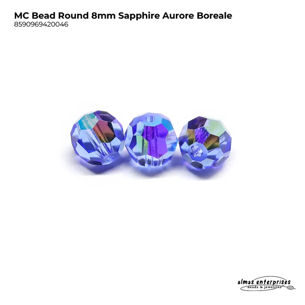 [8590969420046] MC Bead Round 8mm Sapphire AB