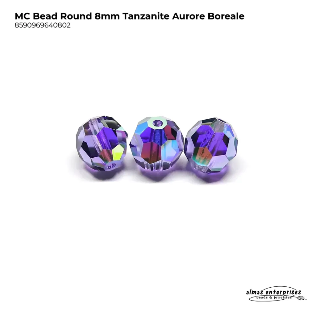 [8590969640802] MC Bead Round 8mm Tanzanite AB