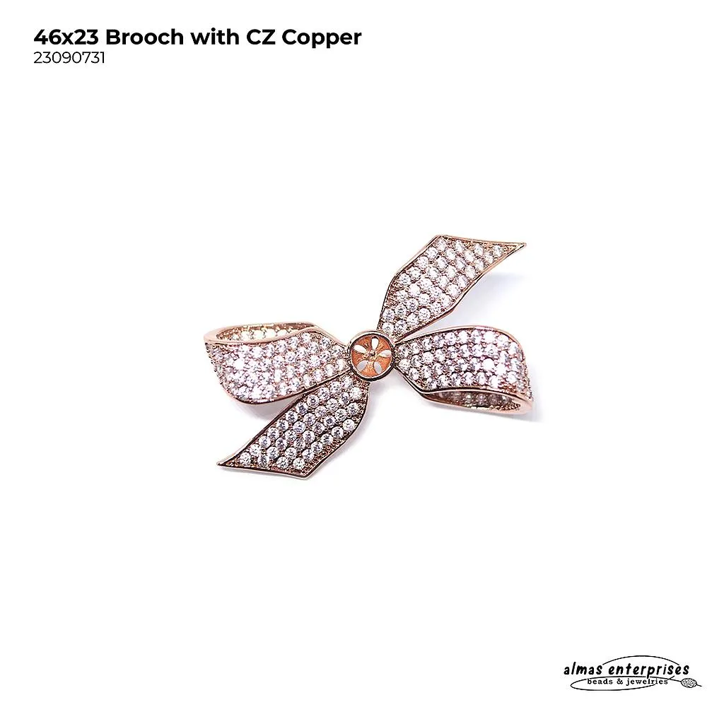 Brooch With CZ Copper