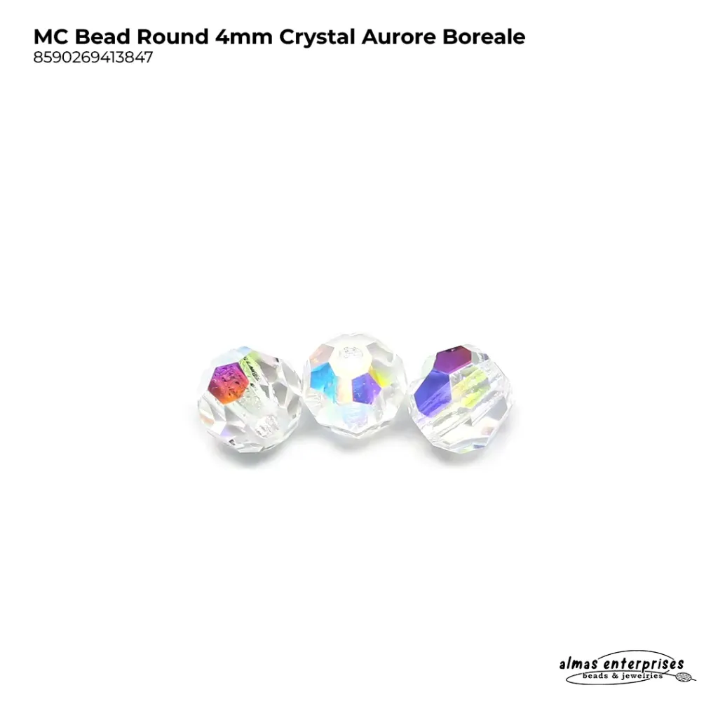 [8590269413847] MC Bead Round 4mm Crystal AB
