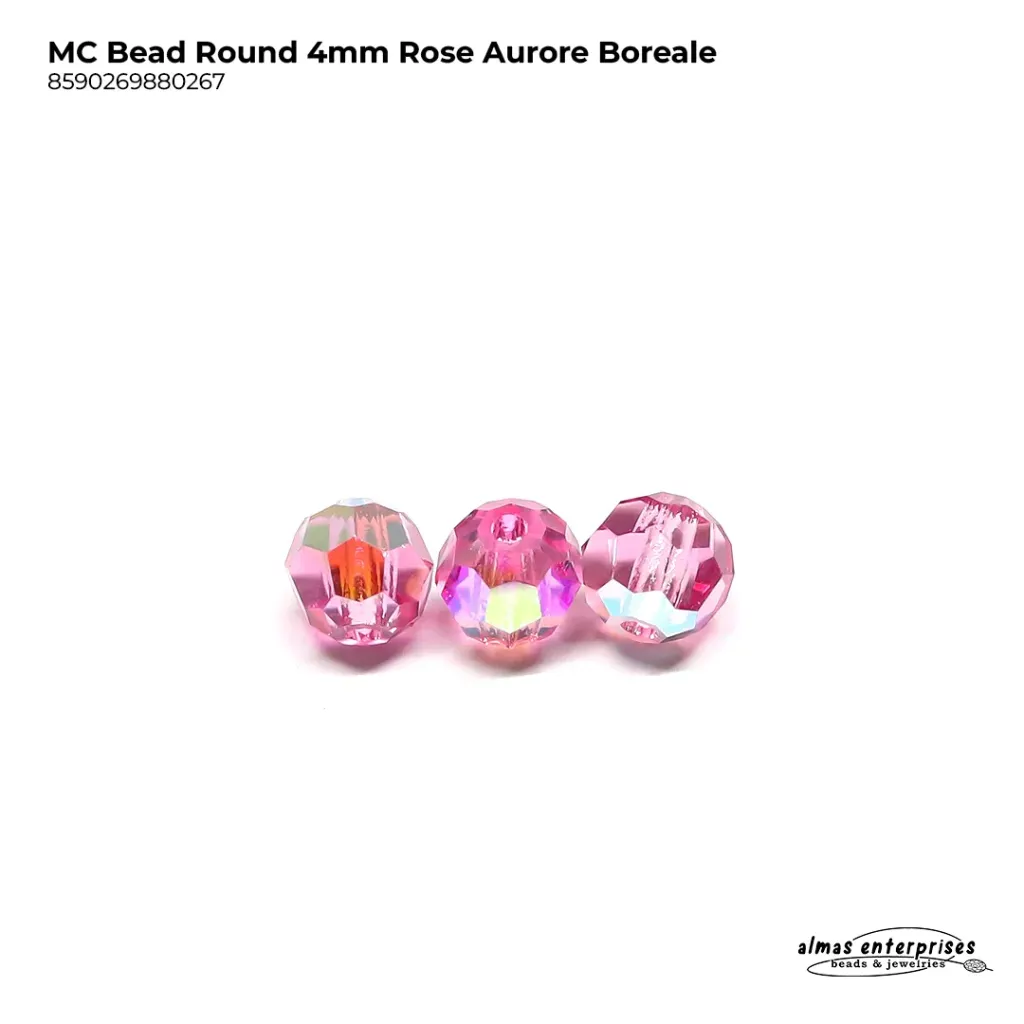 [8590269880267] MC Bead Round 4mm Rose AB
