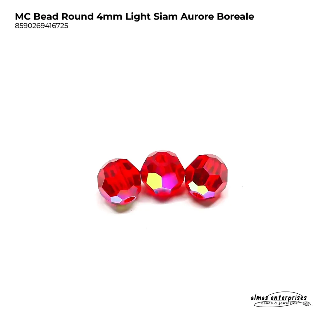 [8590269416725] MC Bead Round 4mm Light Siam AB