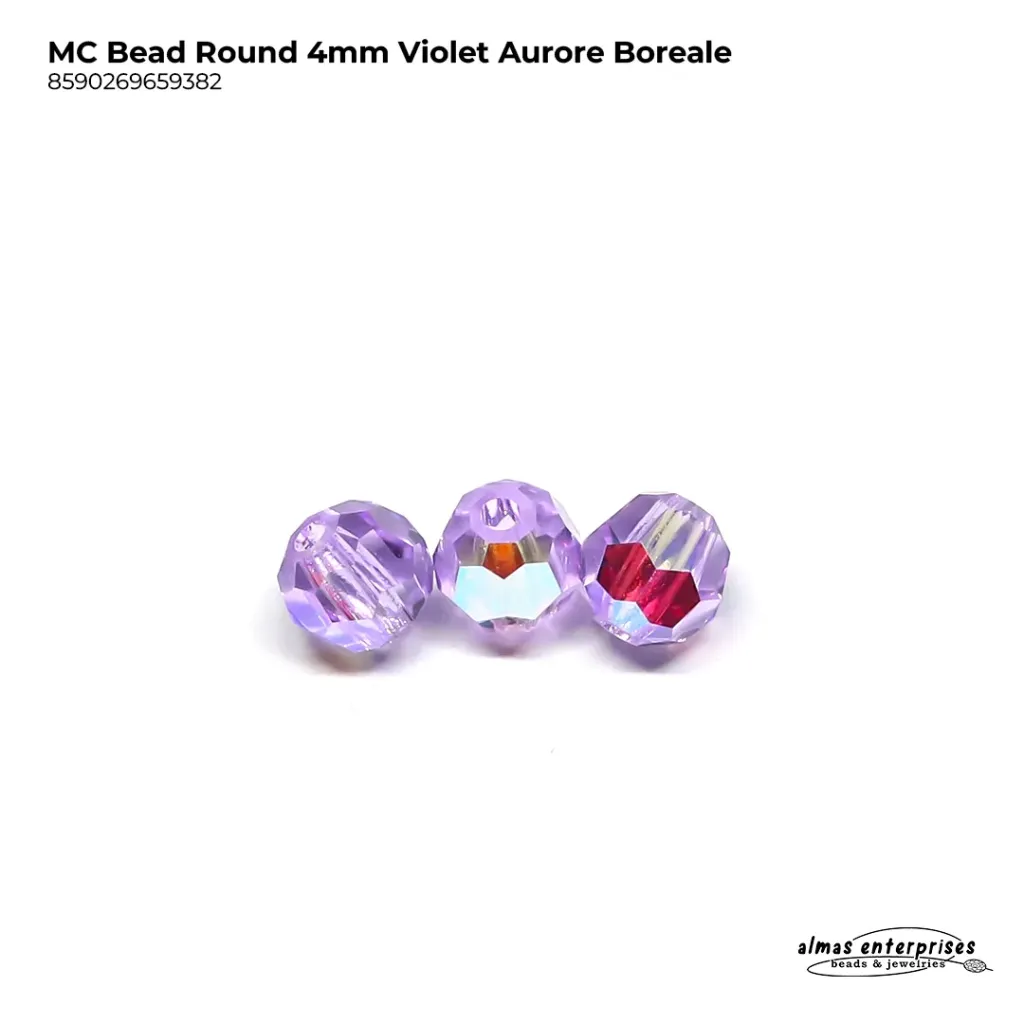 [8590269659382] MC Bead Round 4mm Violet AB