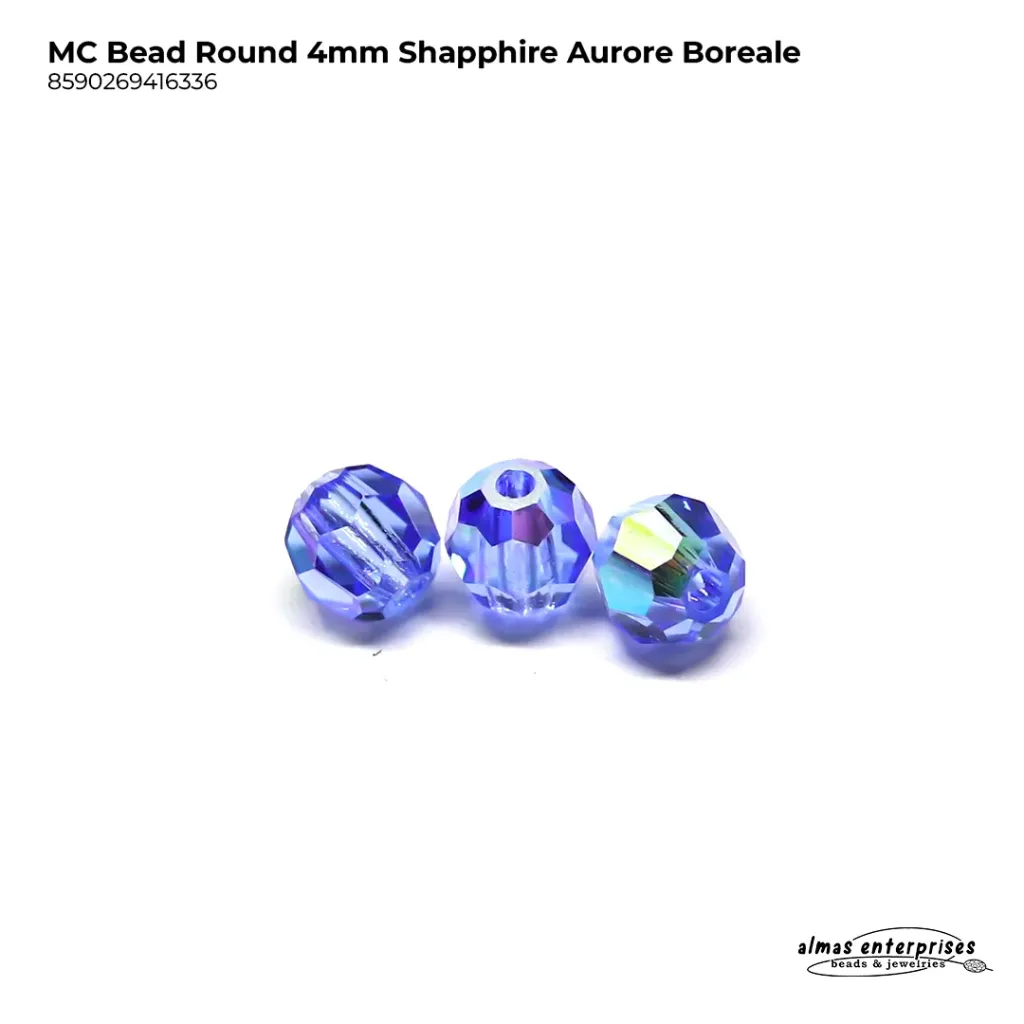 [8590269416336] MC Bead Round 4mm Sapphire AB