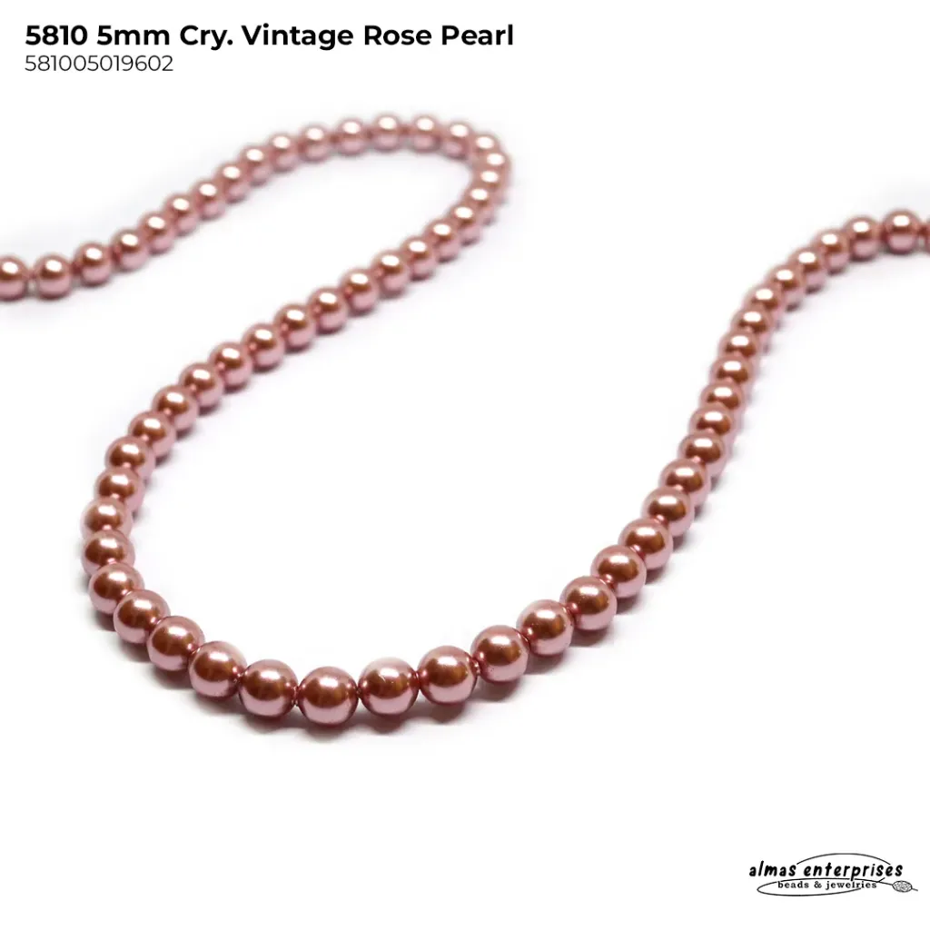 5810 5MM CRY. VINTAGE ROSE PEARL