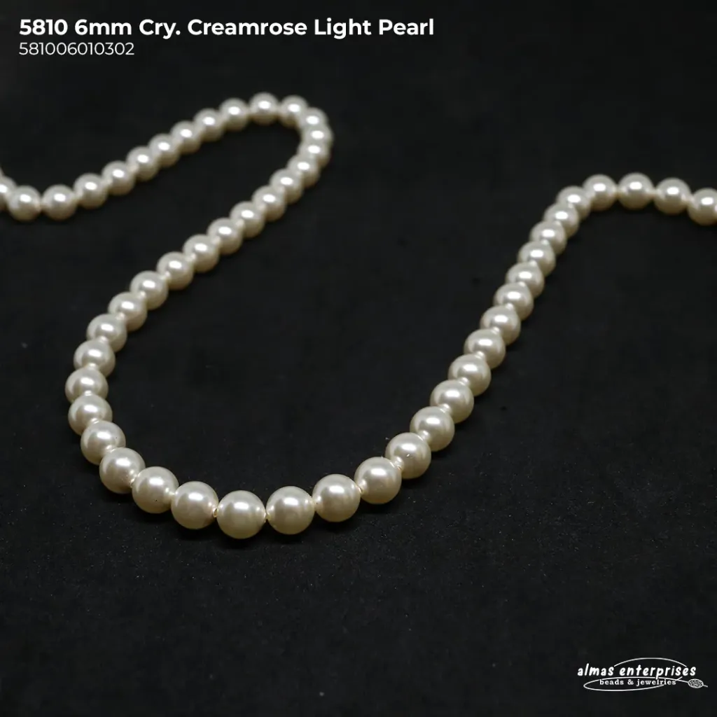 5810 6mm CRYSTAL CREAMROSE LIGHT PEARL
