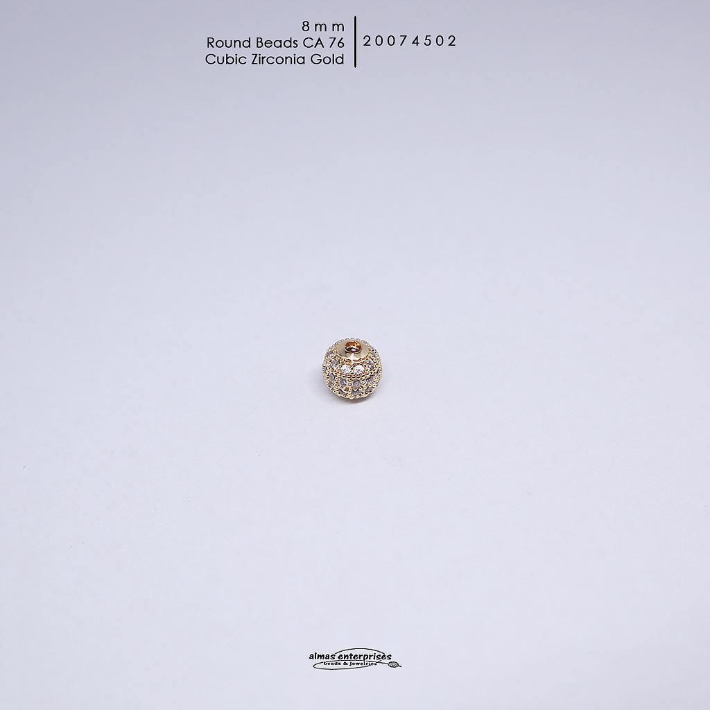 CA 76 Rd 8mm CZ Beads