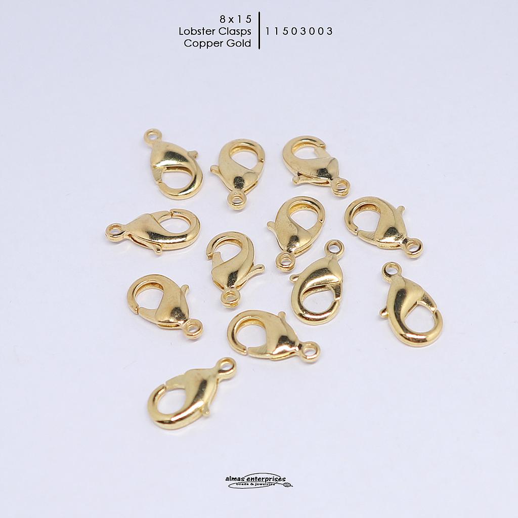 Cop. 8x15 Lobster Clasps/12