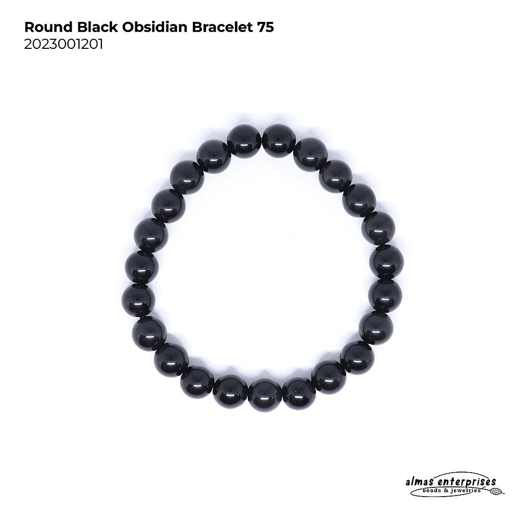 Round Black Obsidian Bracelet