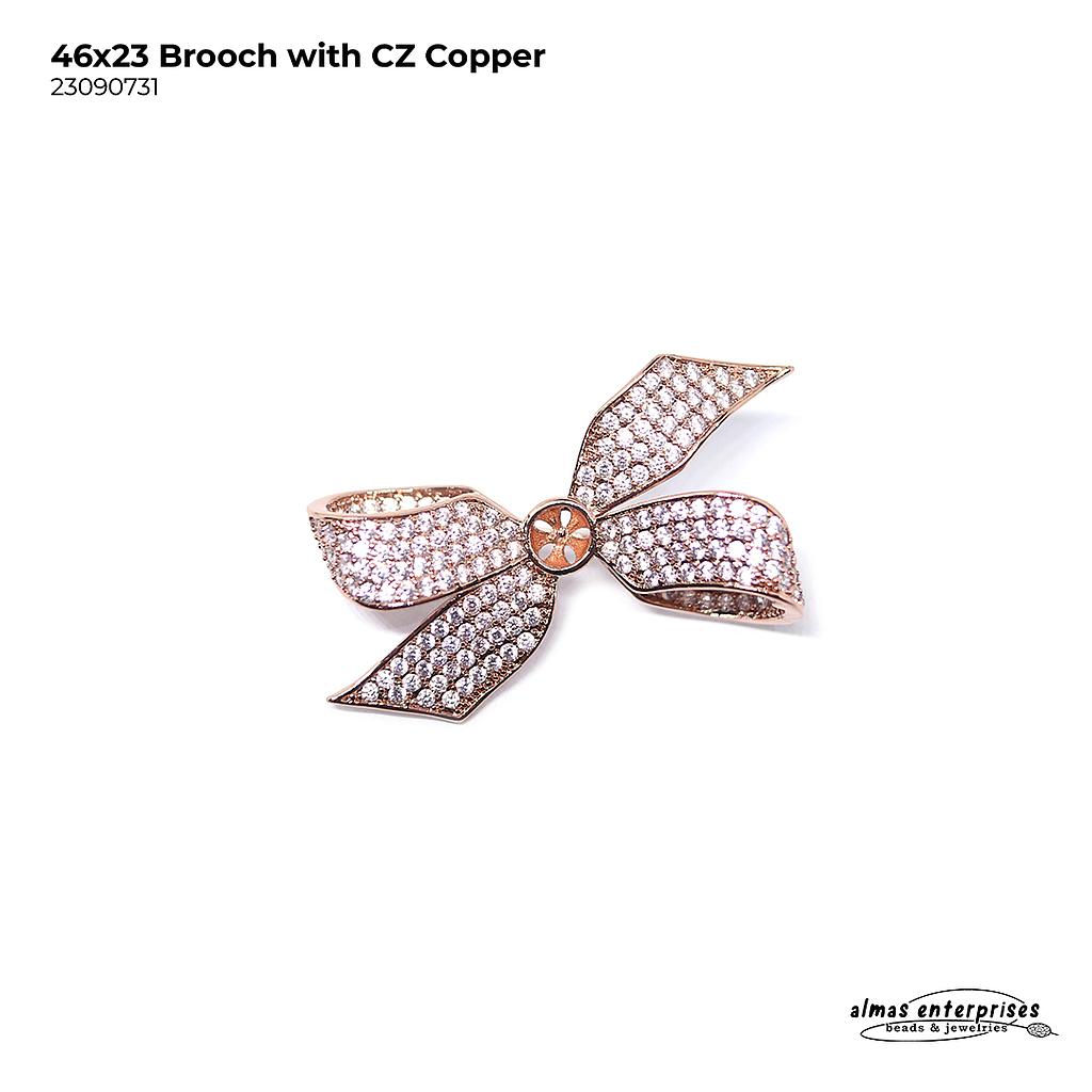 Brooch With CZ Copper