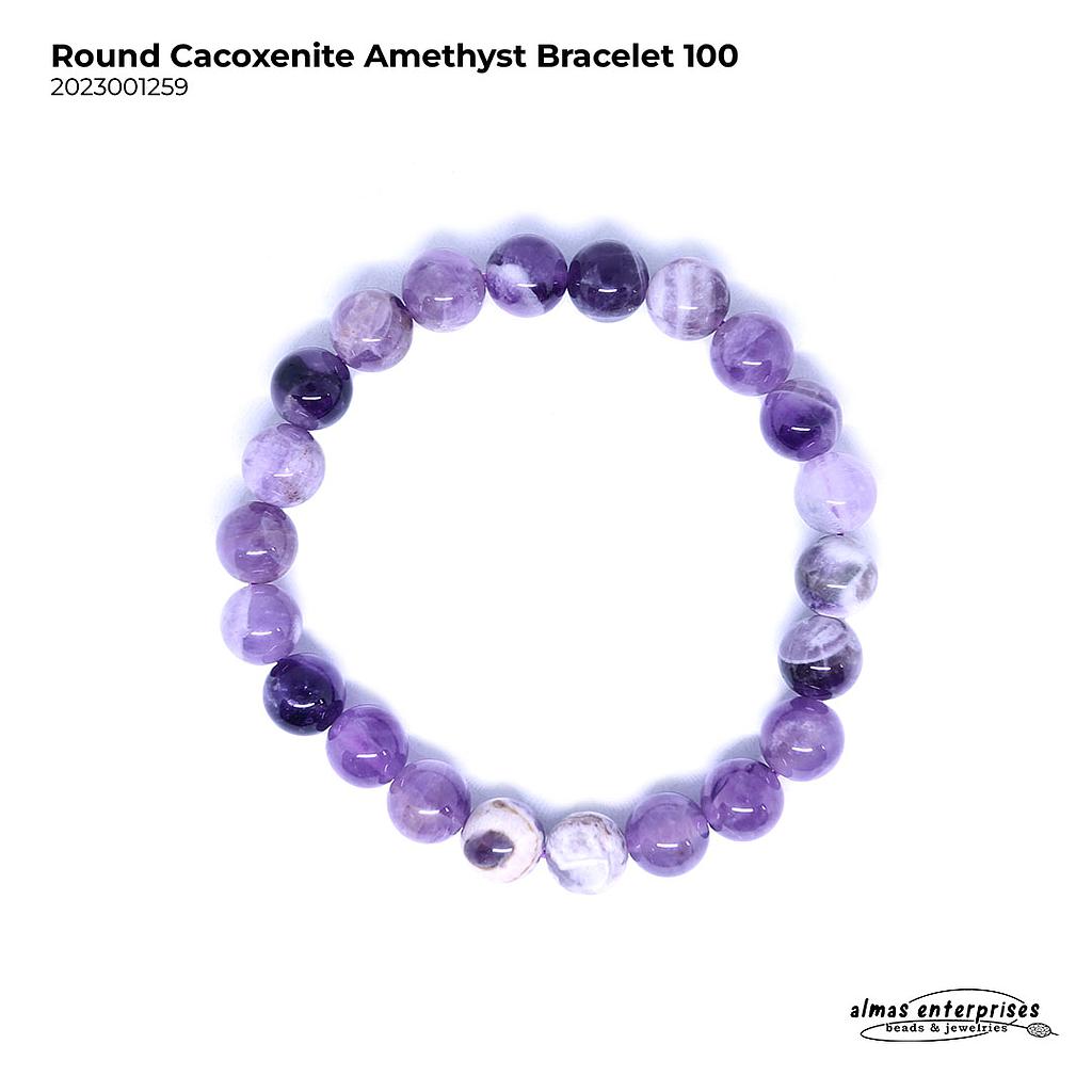 Round Cacoxenite Amethyst Bracelet