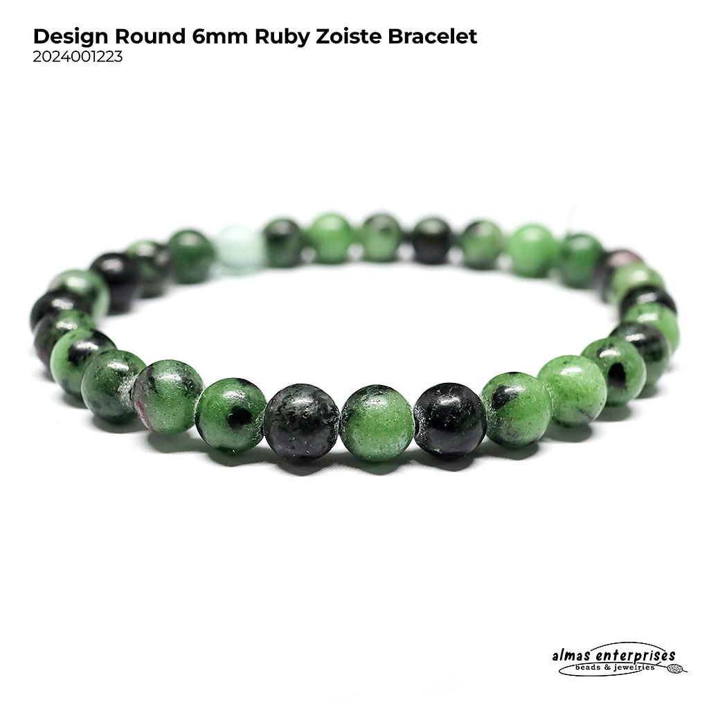 Design Round Ruby Zoisite Bracelet