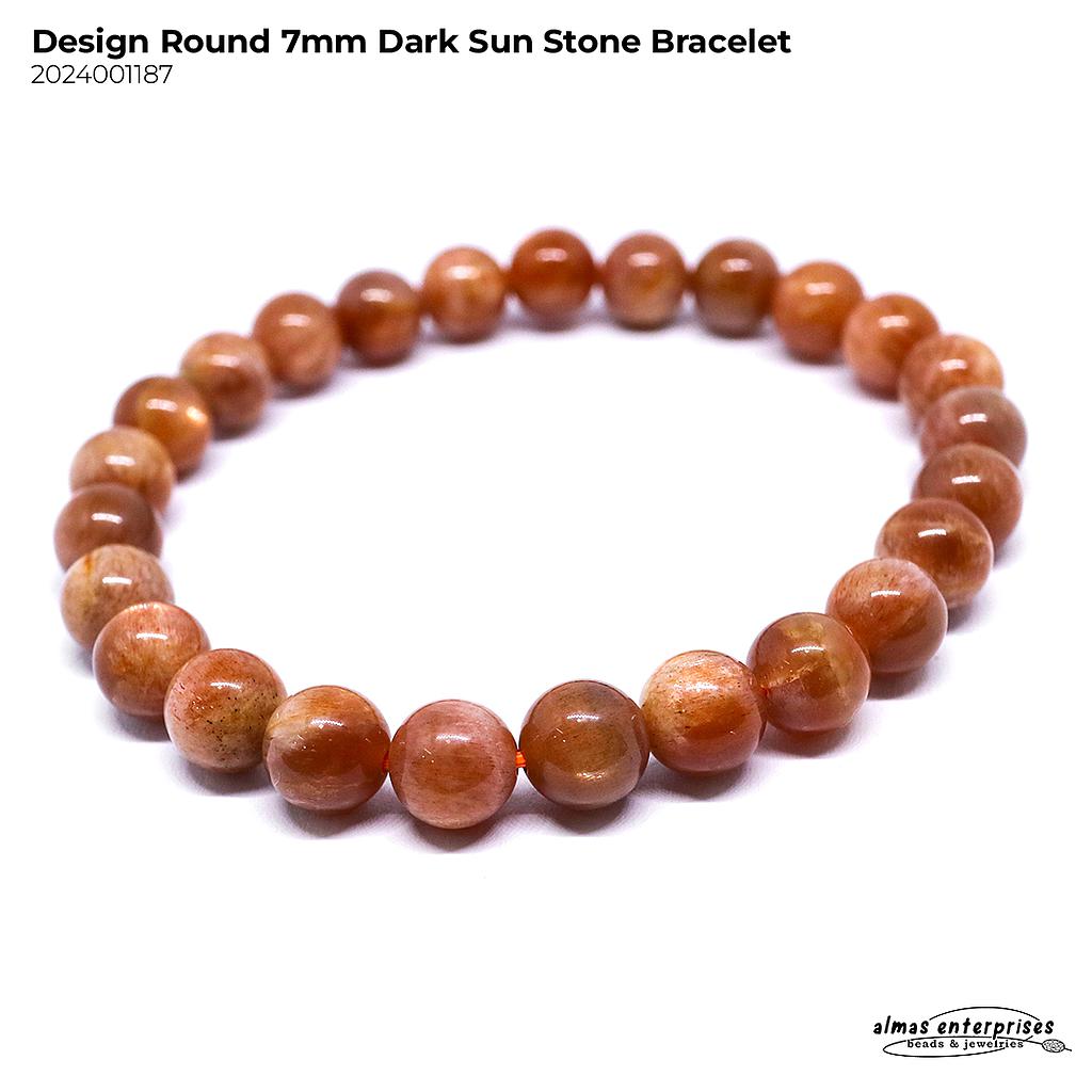Design Round Dark Sun Stone Bracelet
