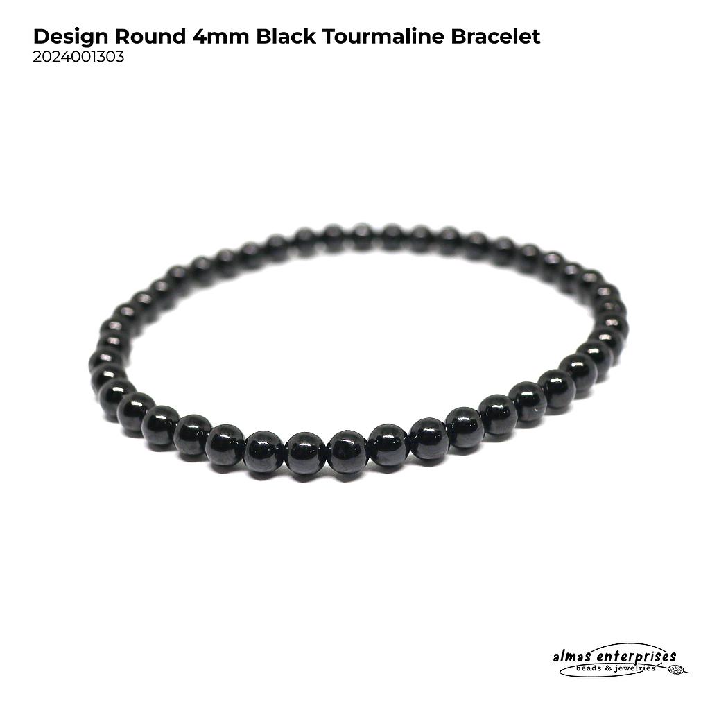 Design Round Black Tourmaline Bracelet