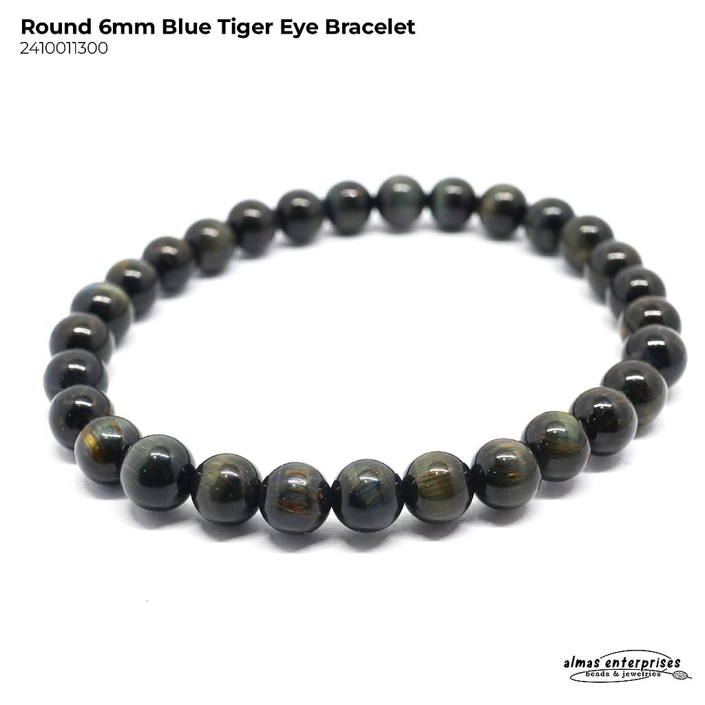 Round Blue Tiger Eye Bracelet