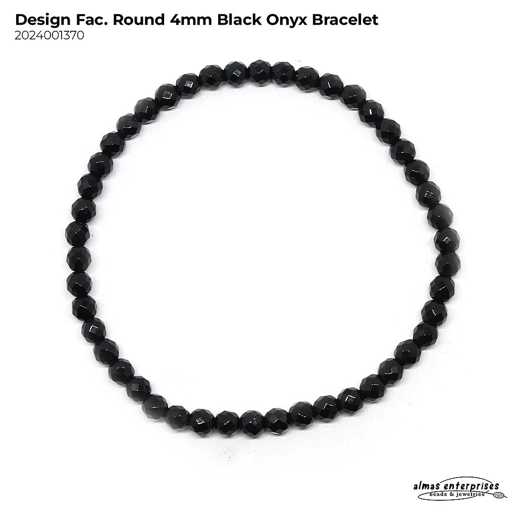Design Round faceted Black Onyx Bracelet
