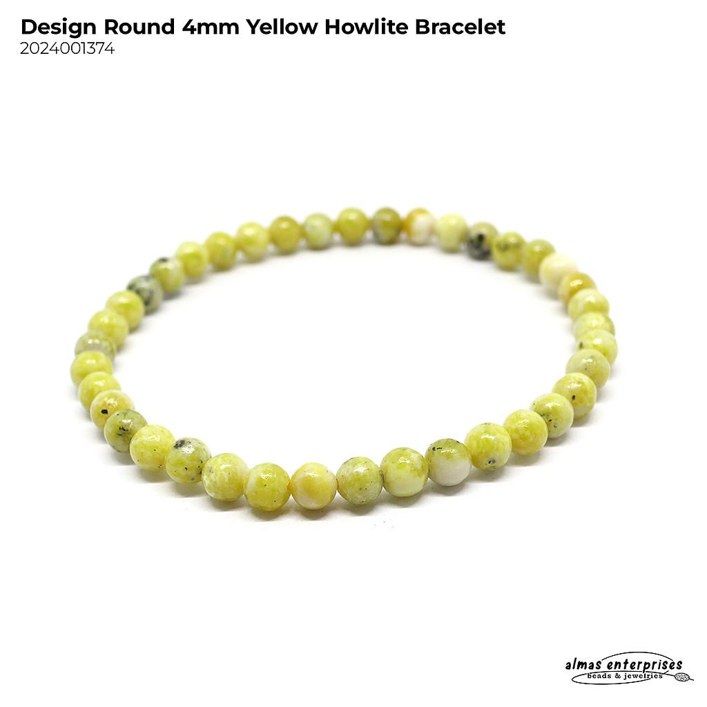 Design Round Yellow Howlite Bracelet