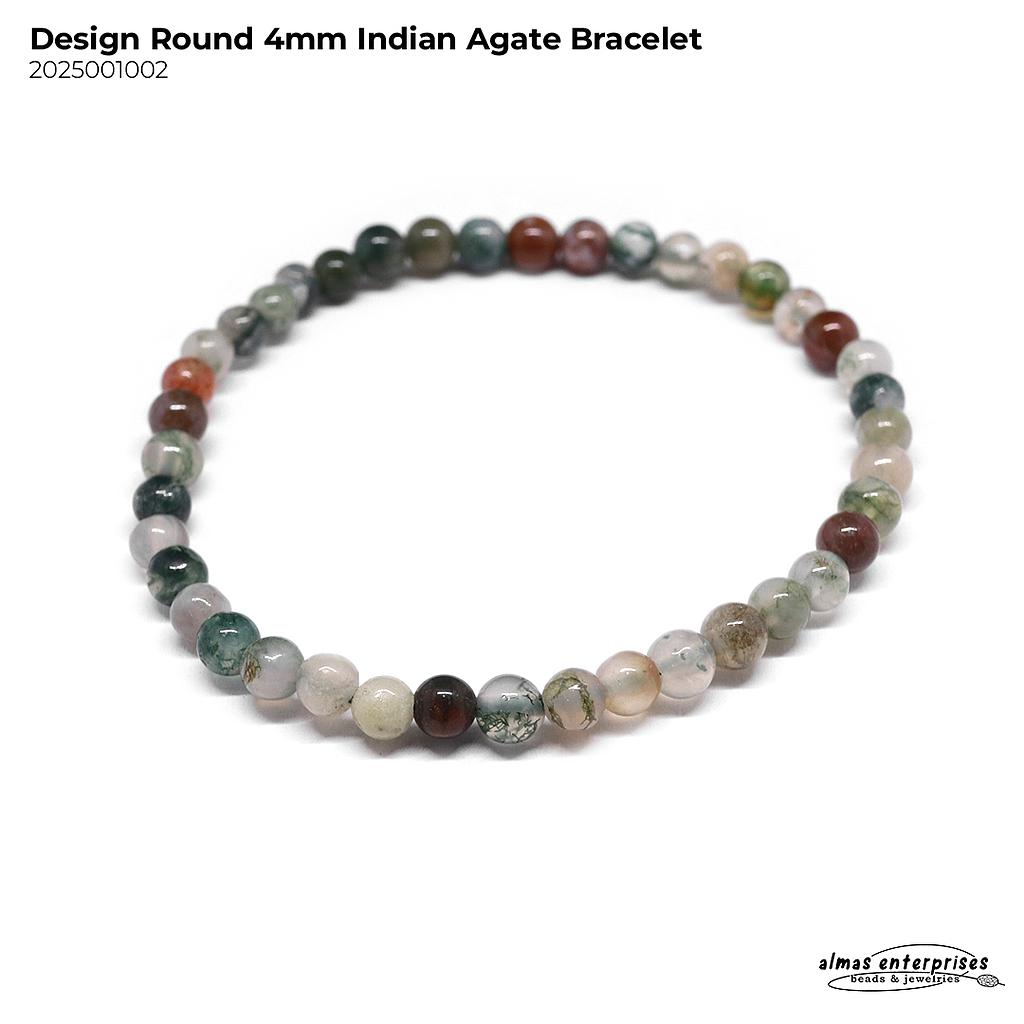 Design Bracelet Round Indian Agate