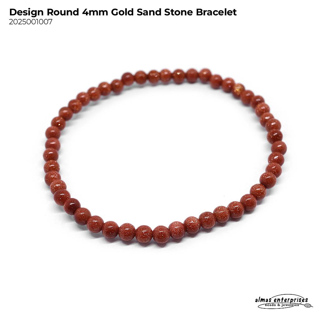 Design Round Gold Sandstone Bracelet