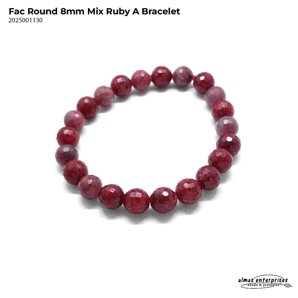 Facet Round Mix Ruby Bracelet